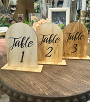 Wooden Arch Table Numbers,  Perfect for Wedding and Event Tables