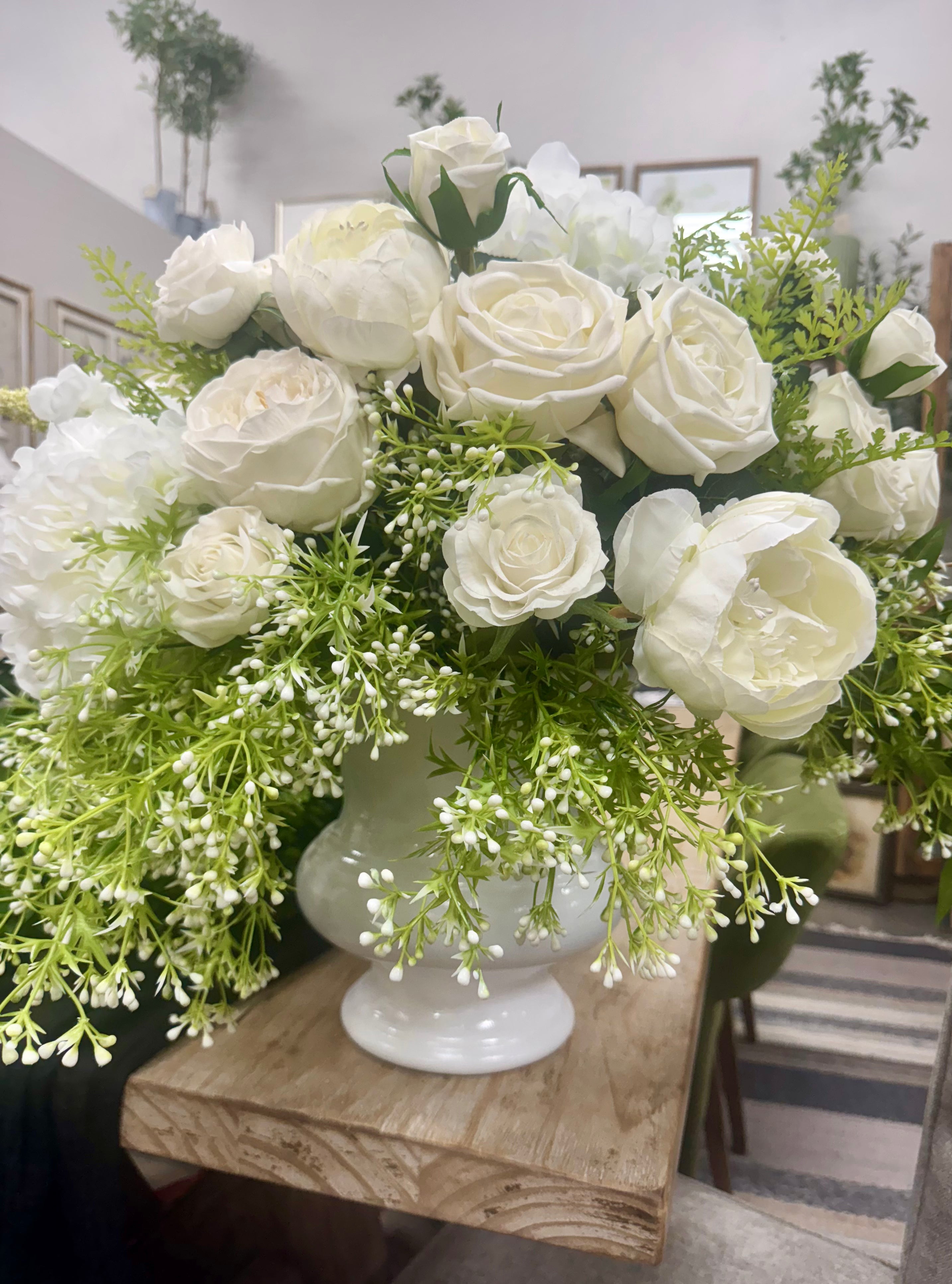 Hydrangea, Dahlia & Rose Wedding Arrangement - Medium