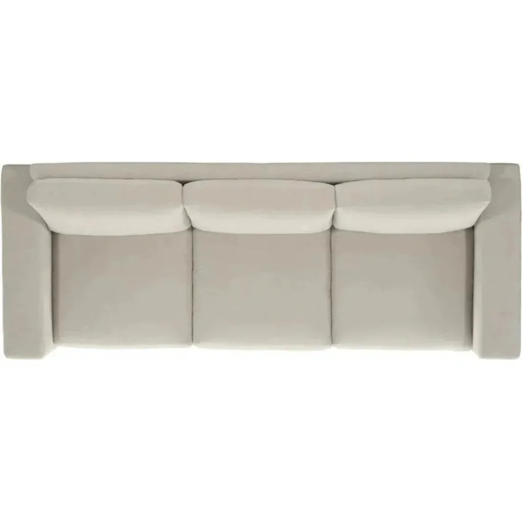 High Back Leather Sofa Light Gray Made the USA