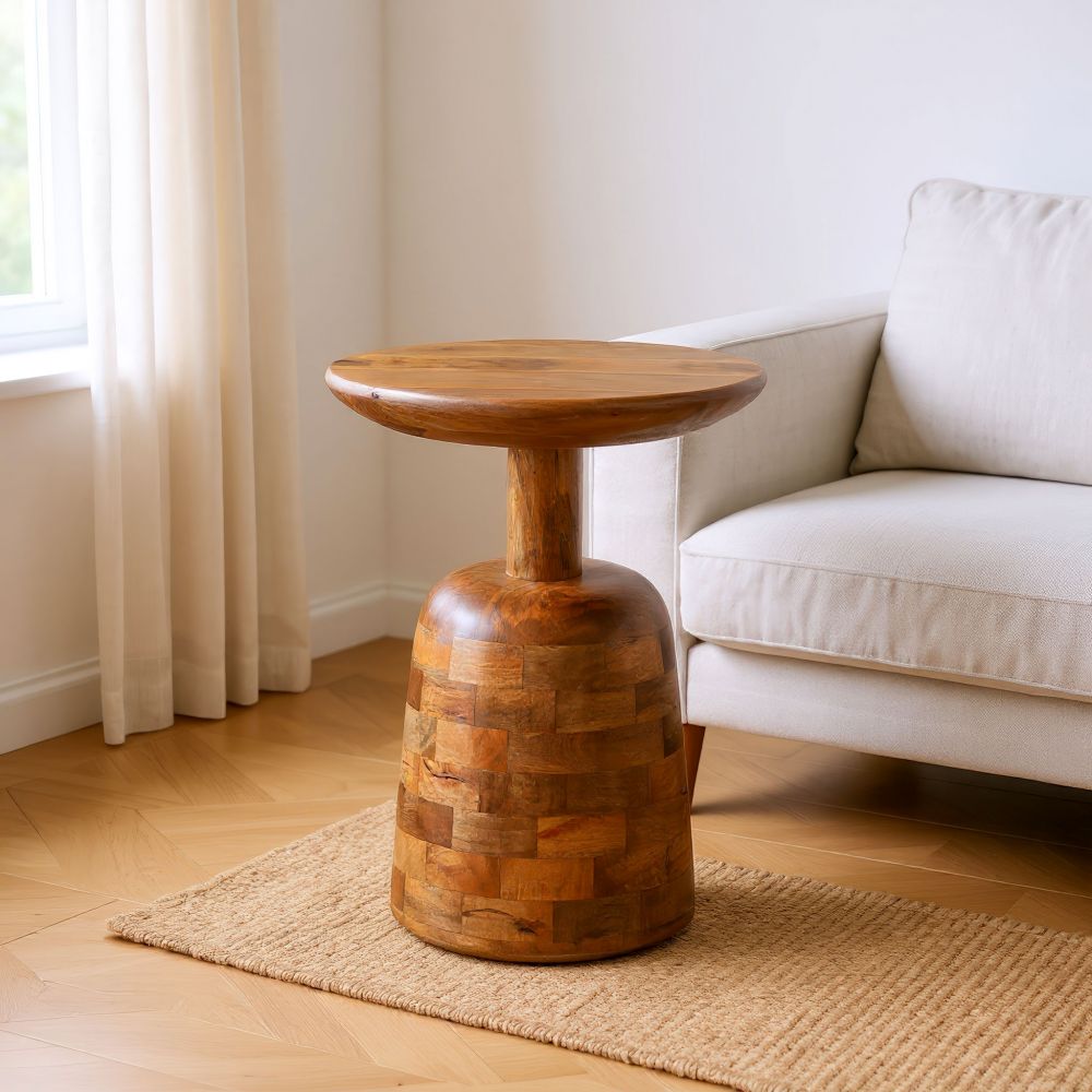 Kelk Wooden Brown Side Table