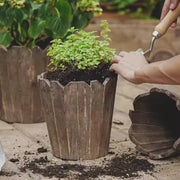 Spliced Solid Wood Planter Round