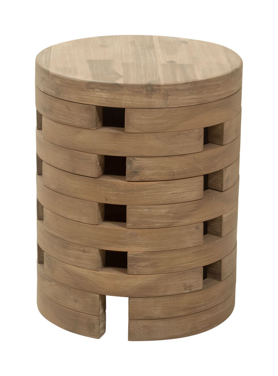 Mado Natural Wooden Round Side Table