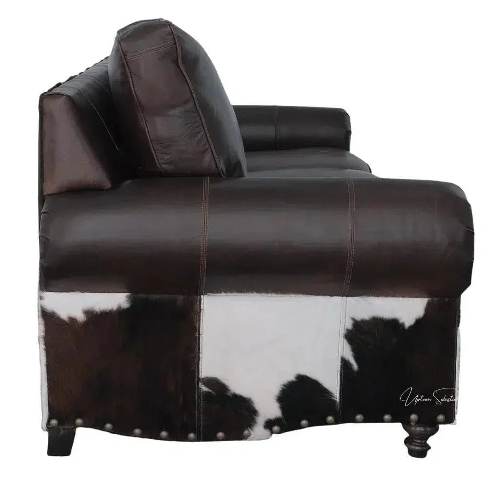 Marshal Two Tone Dark Brown Leather Sofa