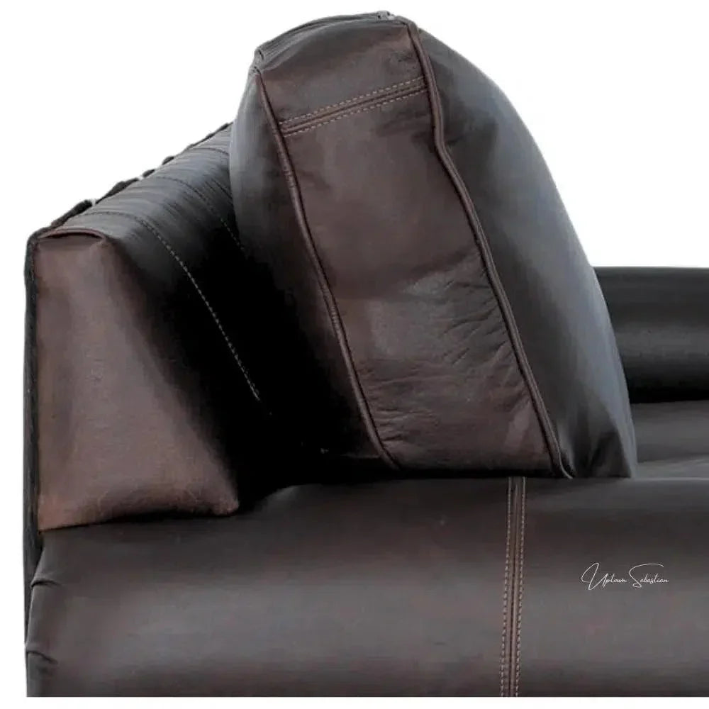 Marshal Two Tone Dark Brown Leather Sofa