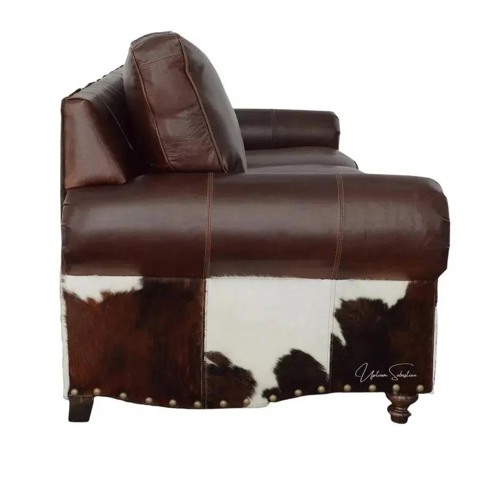 Marshal Whiskey Brown Leather Sofa