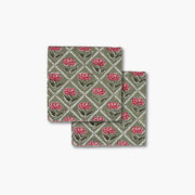 Noor Table Napkin - Olive & Pink Set of 2