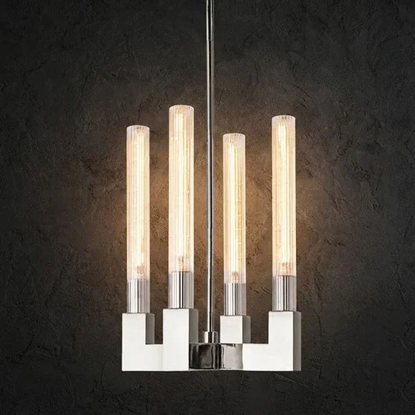 Round Brass Linear Chandelier