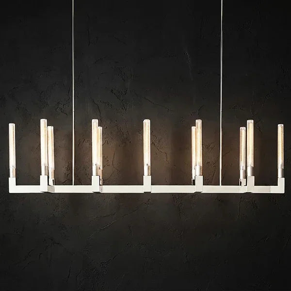 Round Brass Linear Chandelier