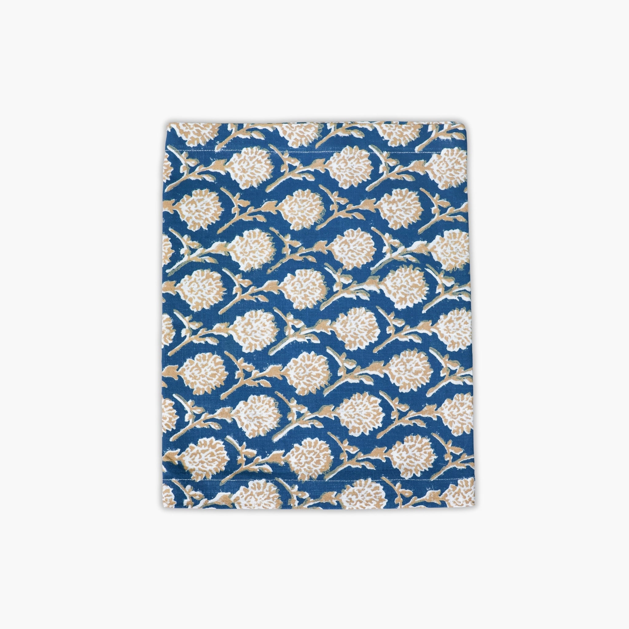 Nikhar Linen Hand-Printed Runner - Ink Blue