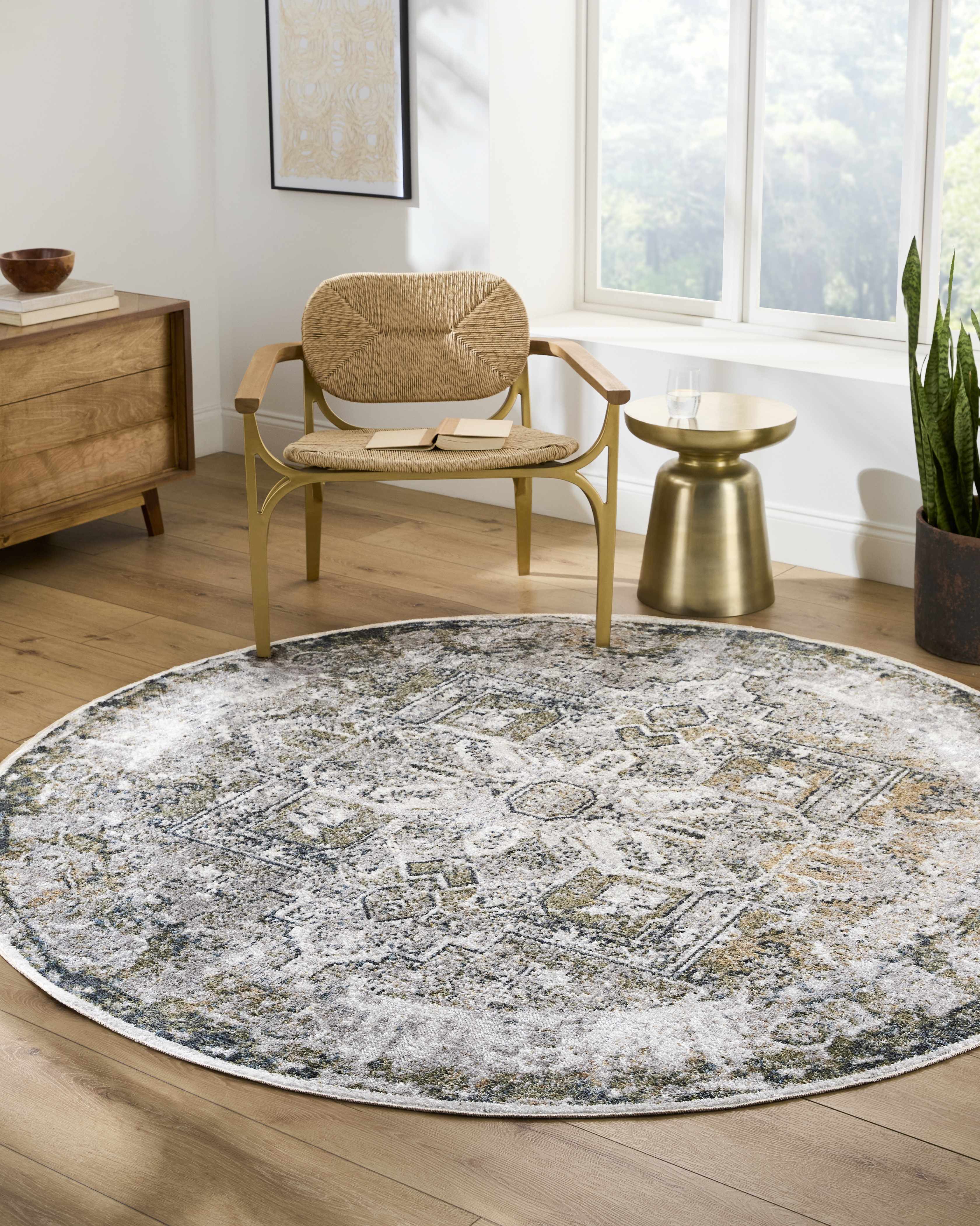 Hera Olive Boutique Washable Rug