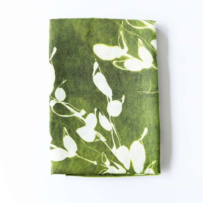 Porto Print Olive Linen Tablecloth | Rectangle & Round | Goldie Home
