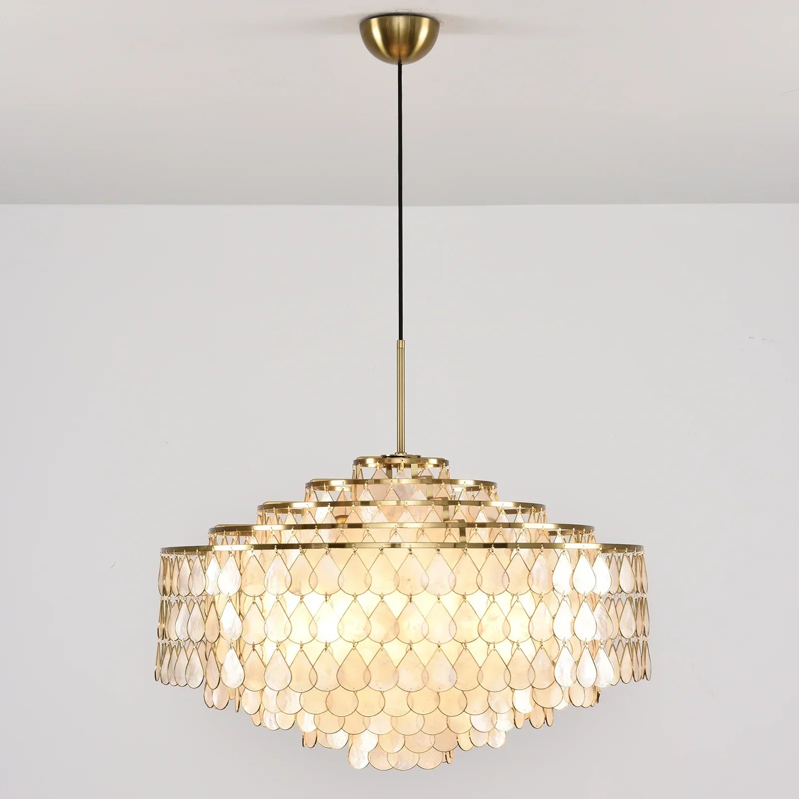 Teardrops Tiered Shell Chandelier