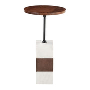Stuk Wood Top Round Side Table