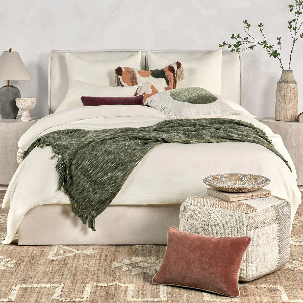 Paloma Hemp Duvet Collection - Ivory/King