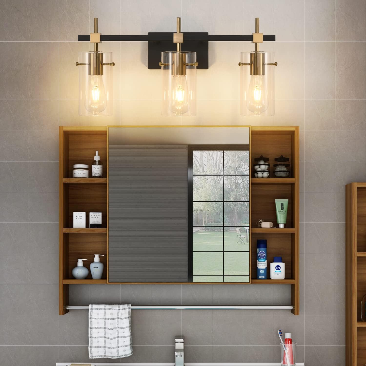 Vintage Vanity Lights with Glass Shade