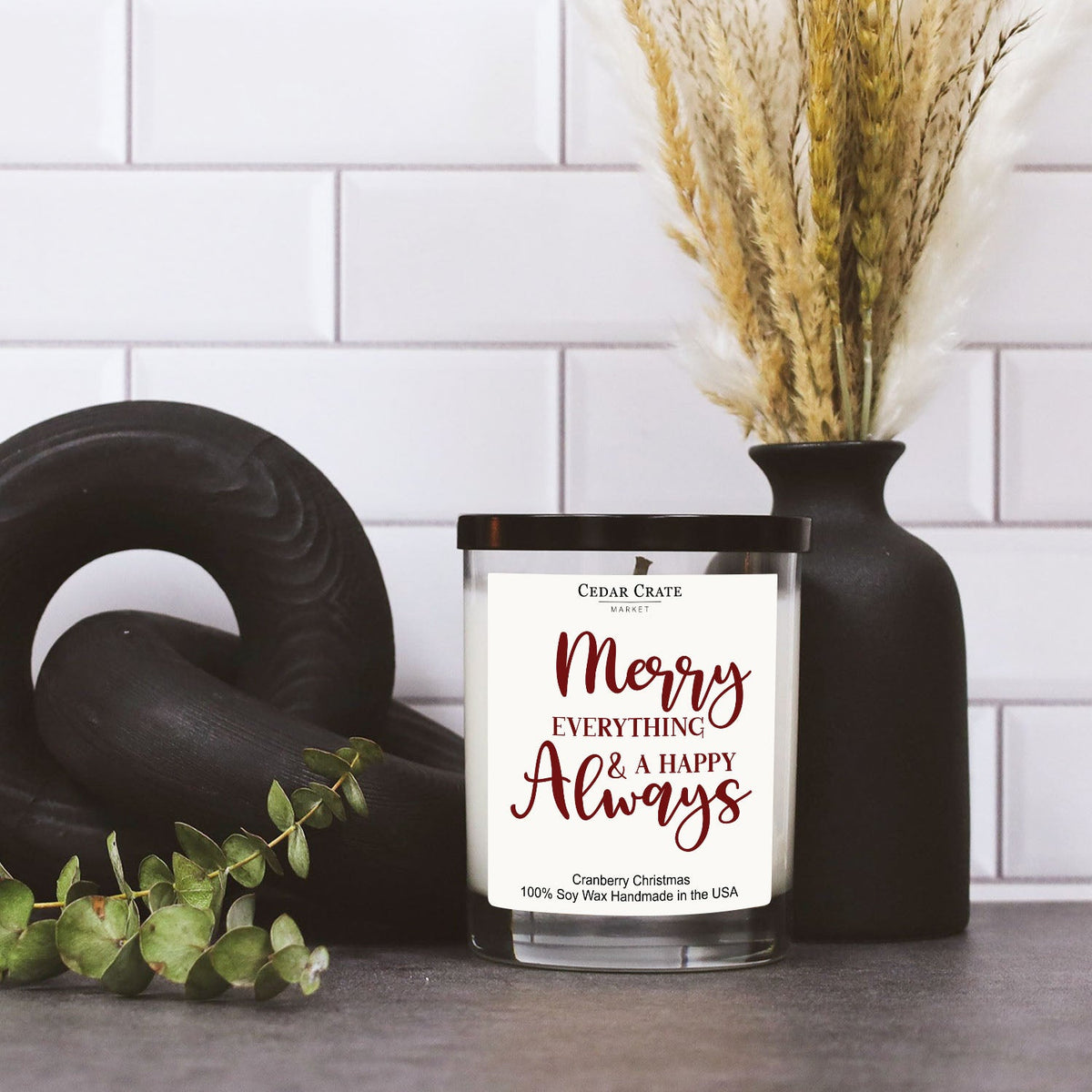 Funny Christmas Candles - Merry Everything & A Happy Always