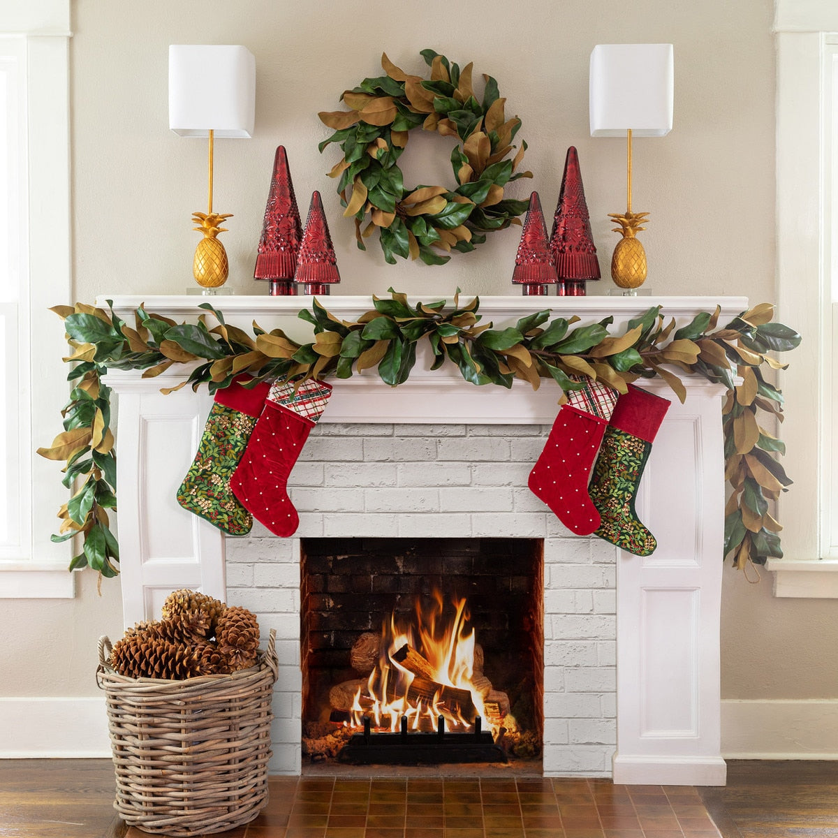 Festive Red Glass Christmas Tree 18” | Elegant Holiday Décor