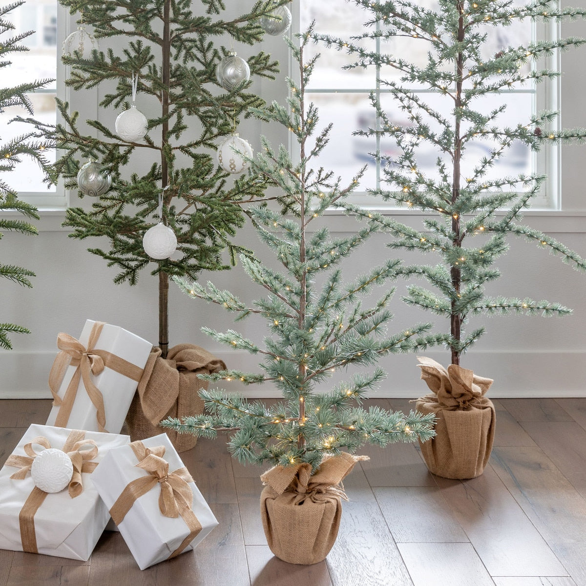 Blue Cedar Tree with Micro Lights 48” | Elegant Holiday Décor