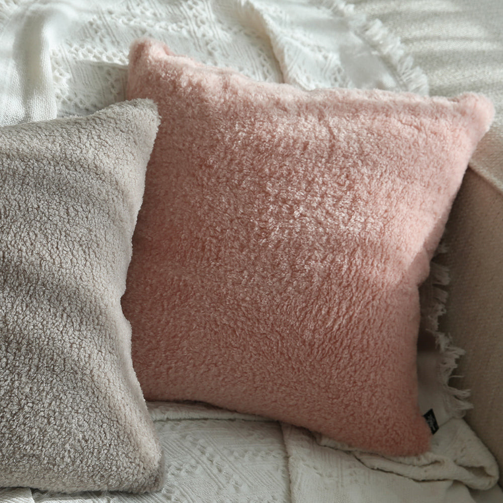 18"x18" Teddy Faux Fluffy Solid Color FULL set of Throw Pillow (With  Insert)