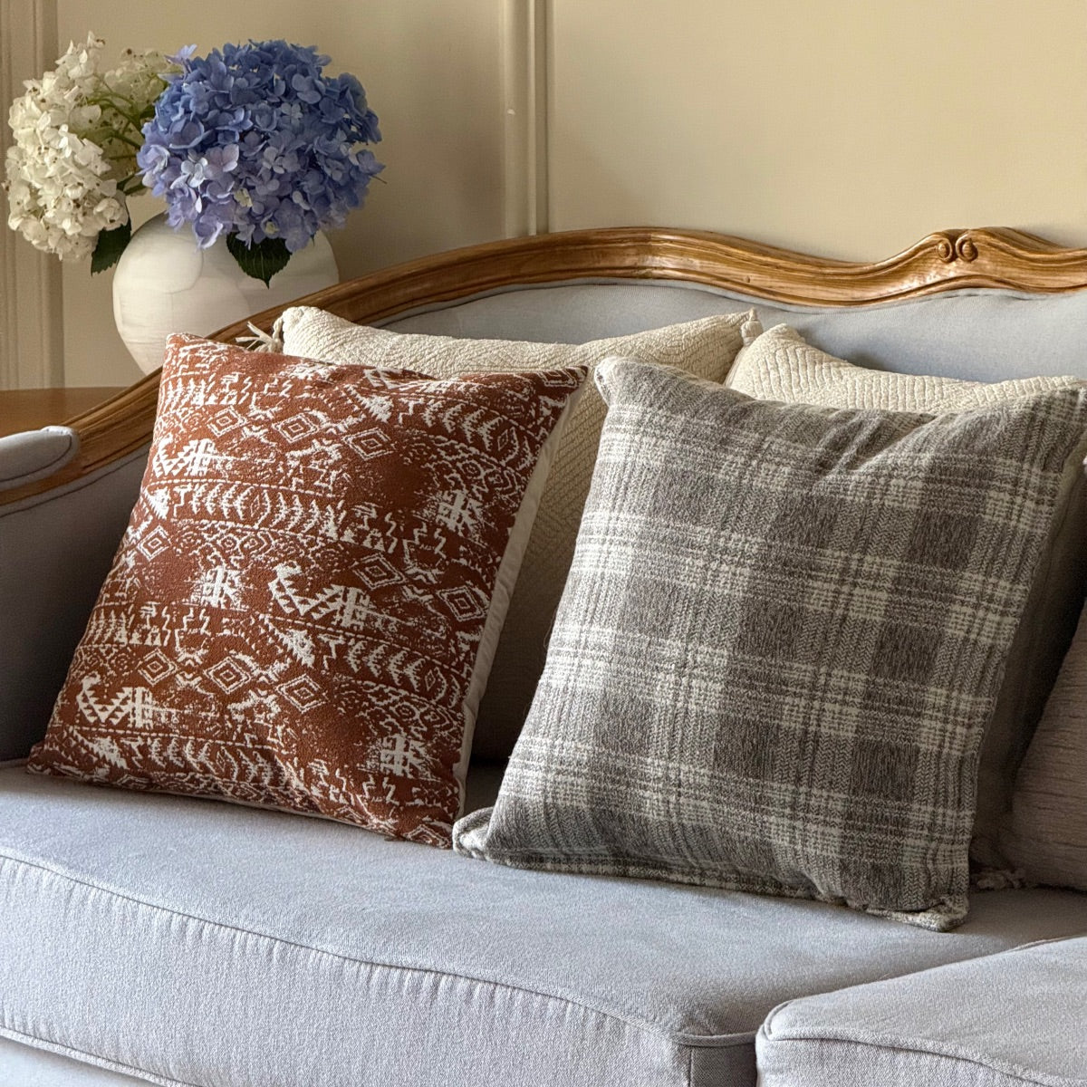 Luma Vintage Plaid Textured Pillow Cover