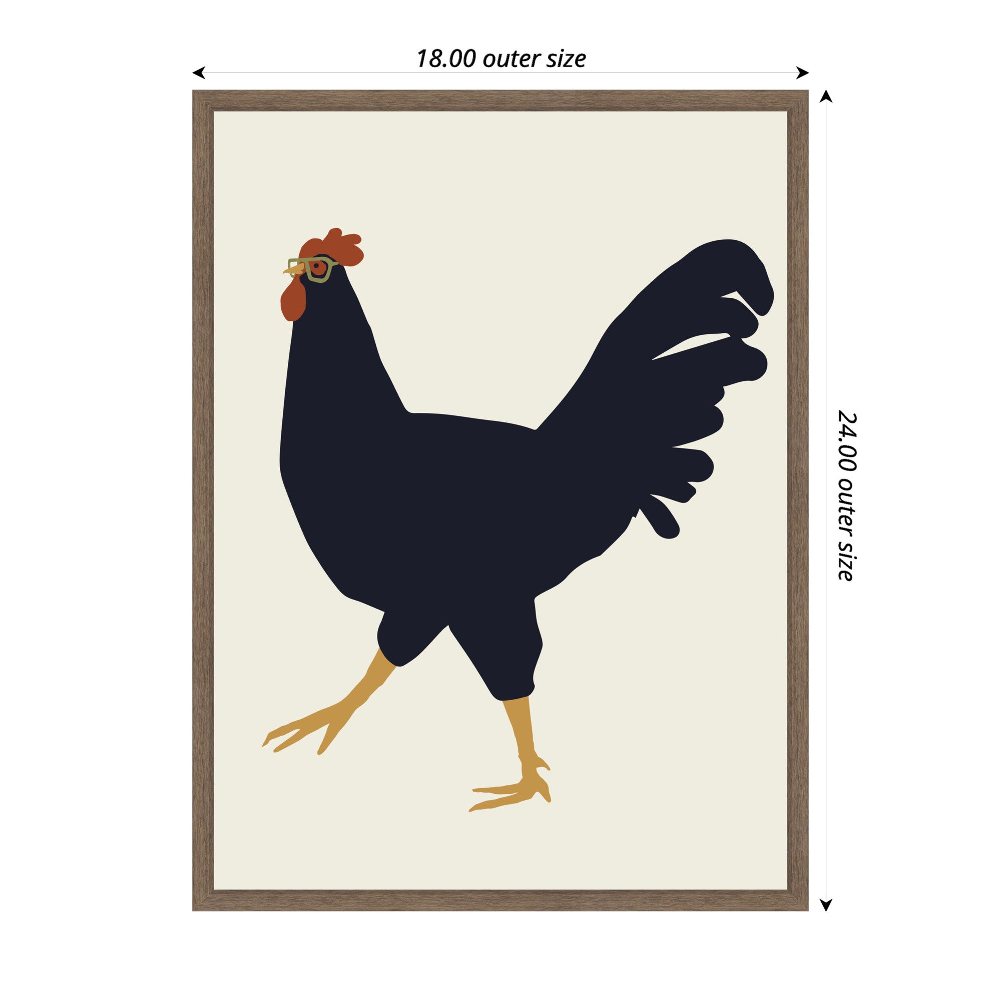 Sylvie Farm Rooster Framed Canvas by Hannah Beisang