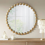 Round Iron Framed Wall Decor Mirror, Gold: Large 27"