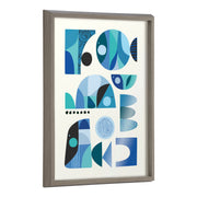 Blake Mid Century Fish Blue Framed Printed Glass by Rachel Lee of My Dream Wall