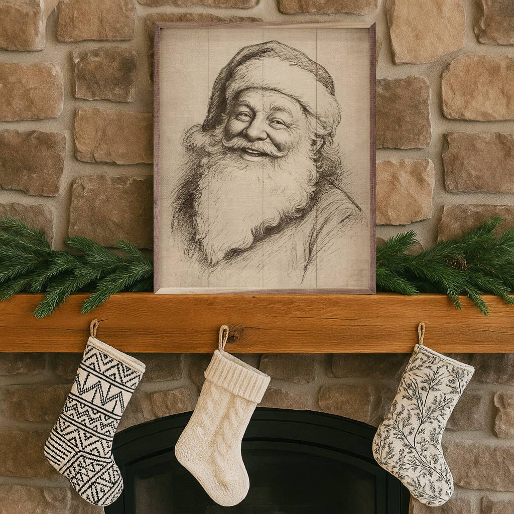 Santa Claus Linocut: 8x10