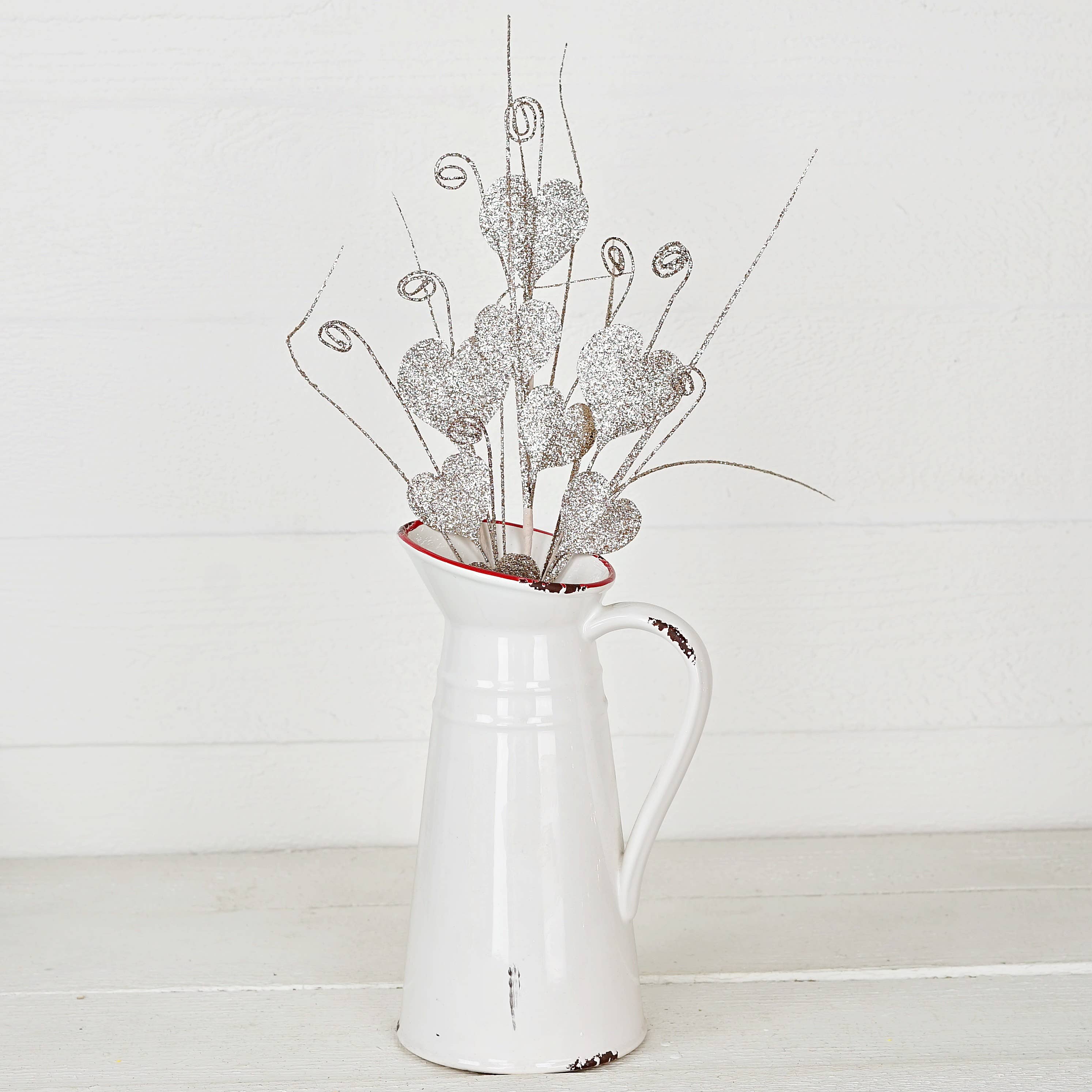 22" Spray-Glittered Hearts-Champagne