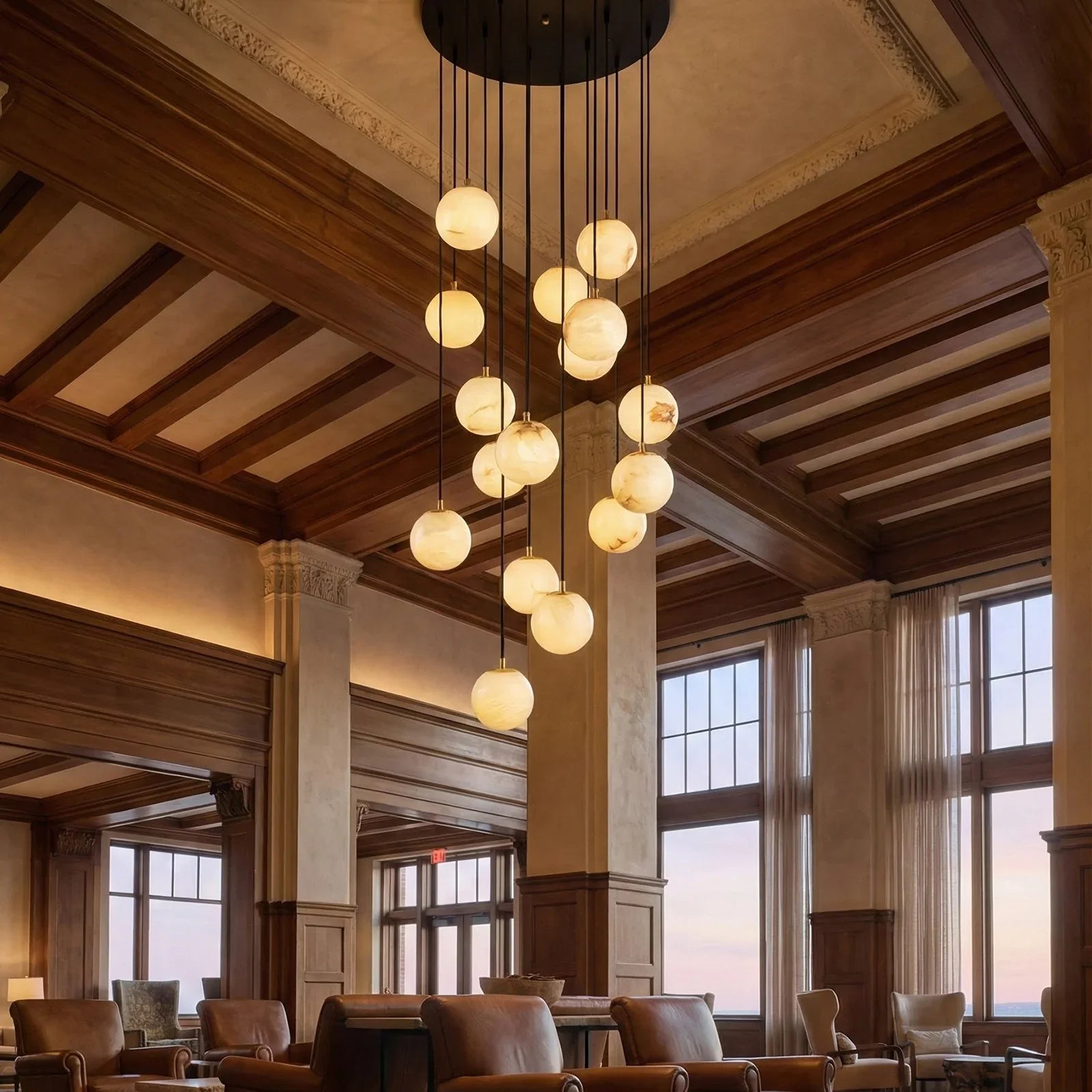 Alabaster Cluster Balls Chandelier