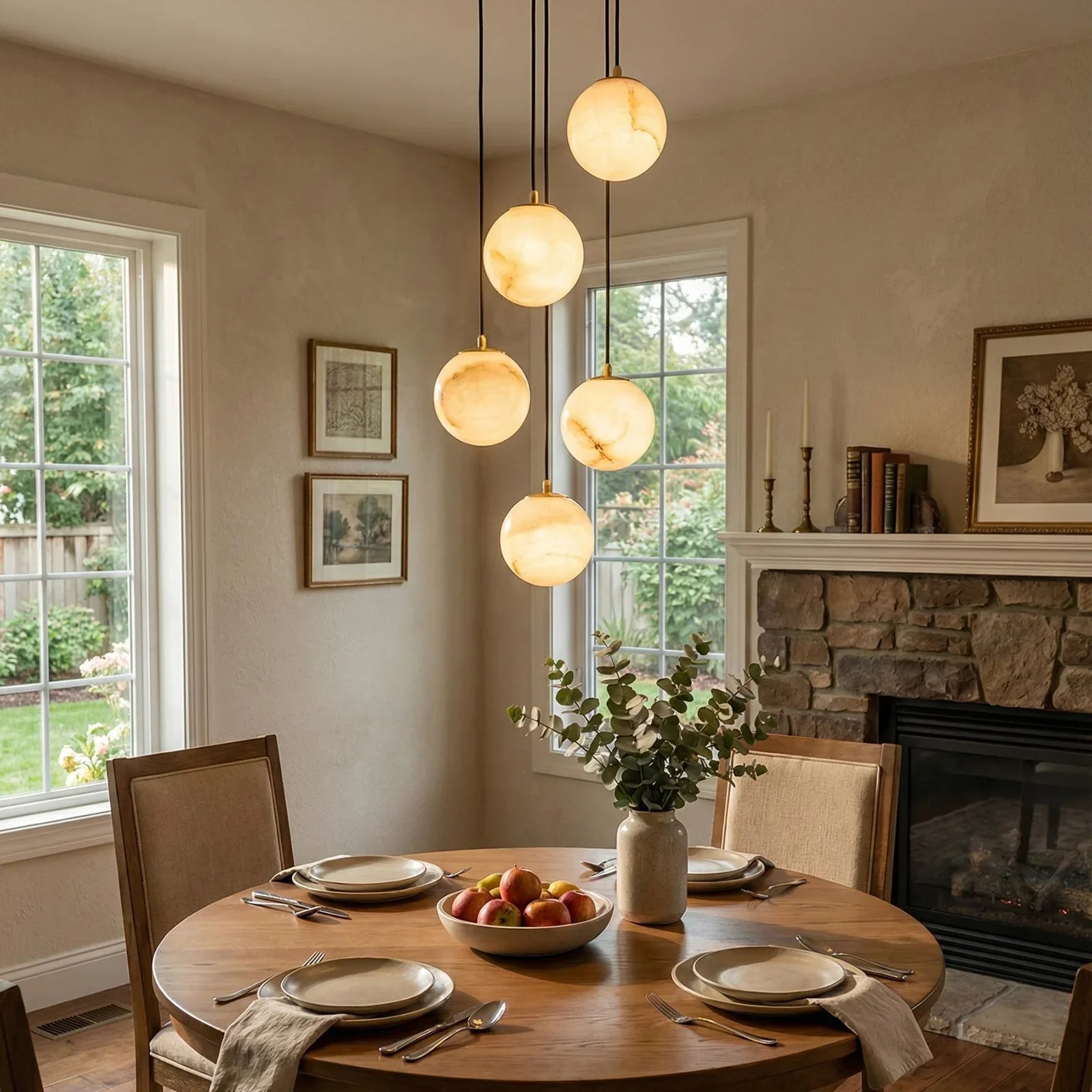 Alabaster Cluster Balls Chandelier