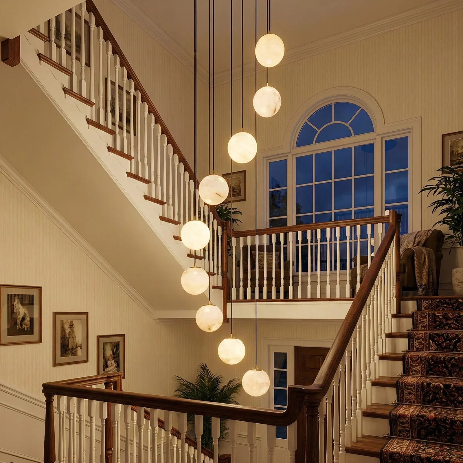 Alabaster Cluster Balls Chandelier