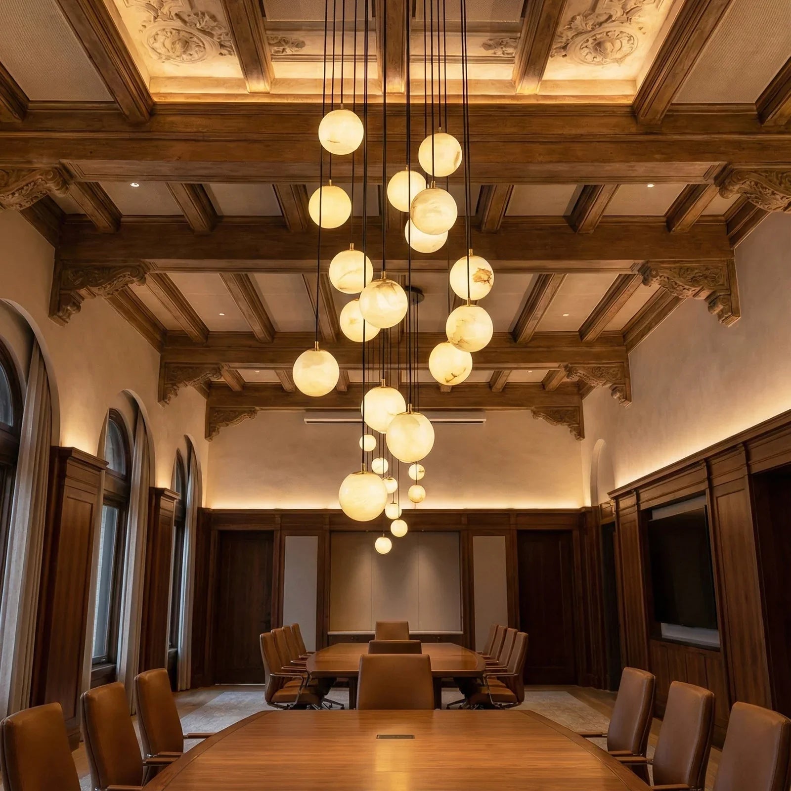 Alabaster Cluster Balls Chandelier