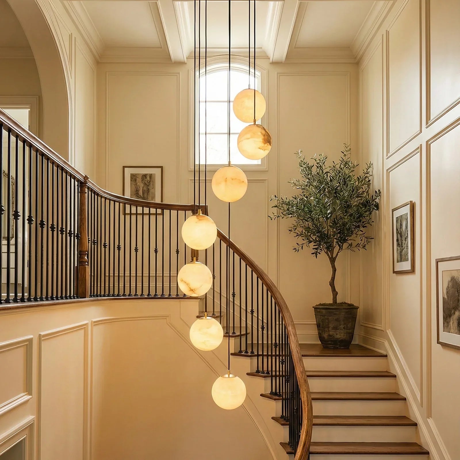 Alabaster Cluster Balls Chandelier