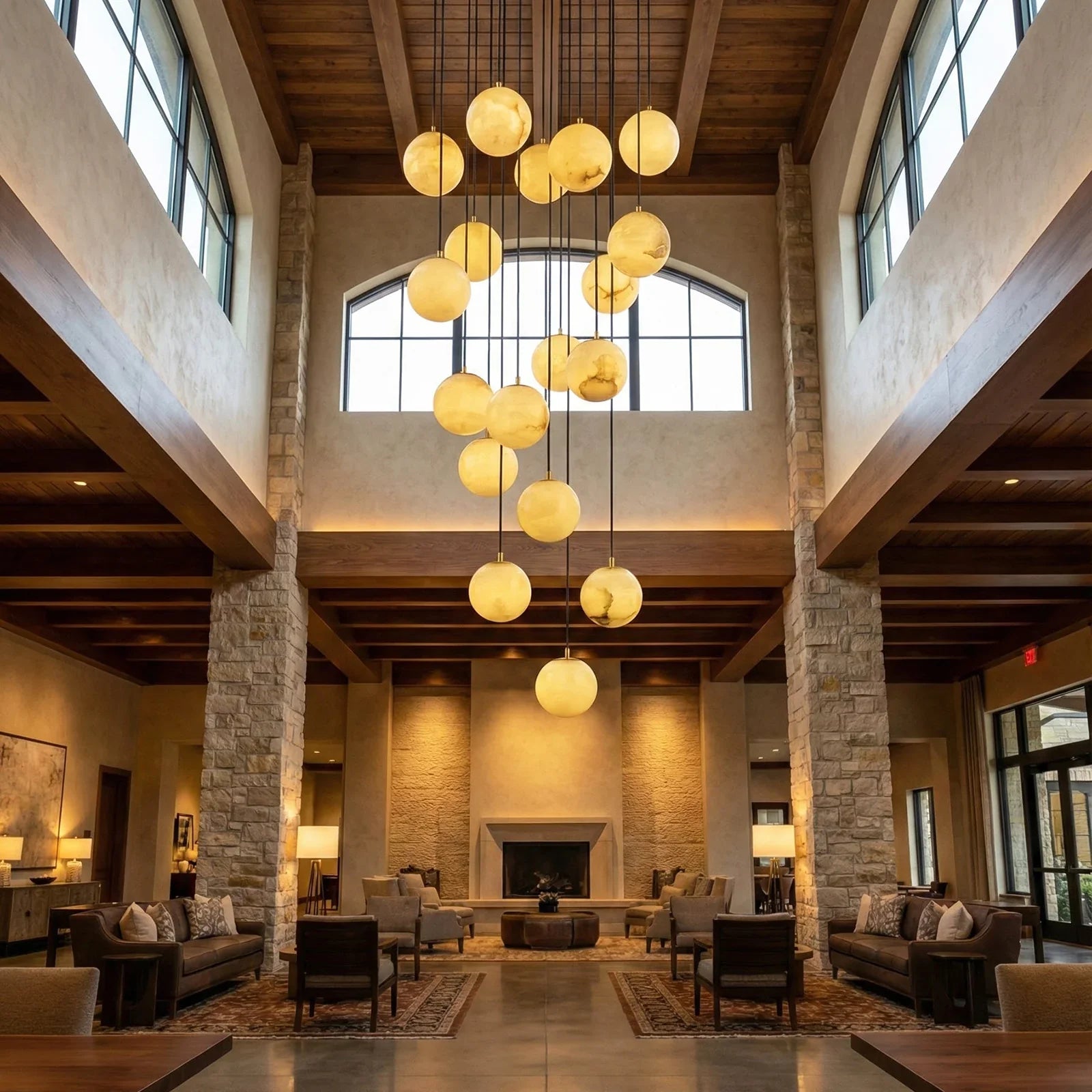 Alabaster Cluster Balls Chandelier