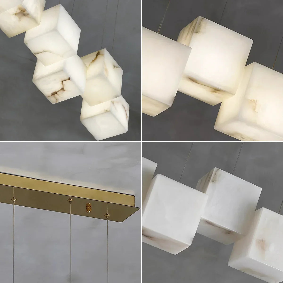 Alabaster Cubic Multi Head Chandelier