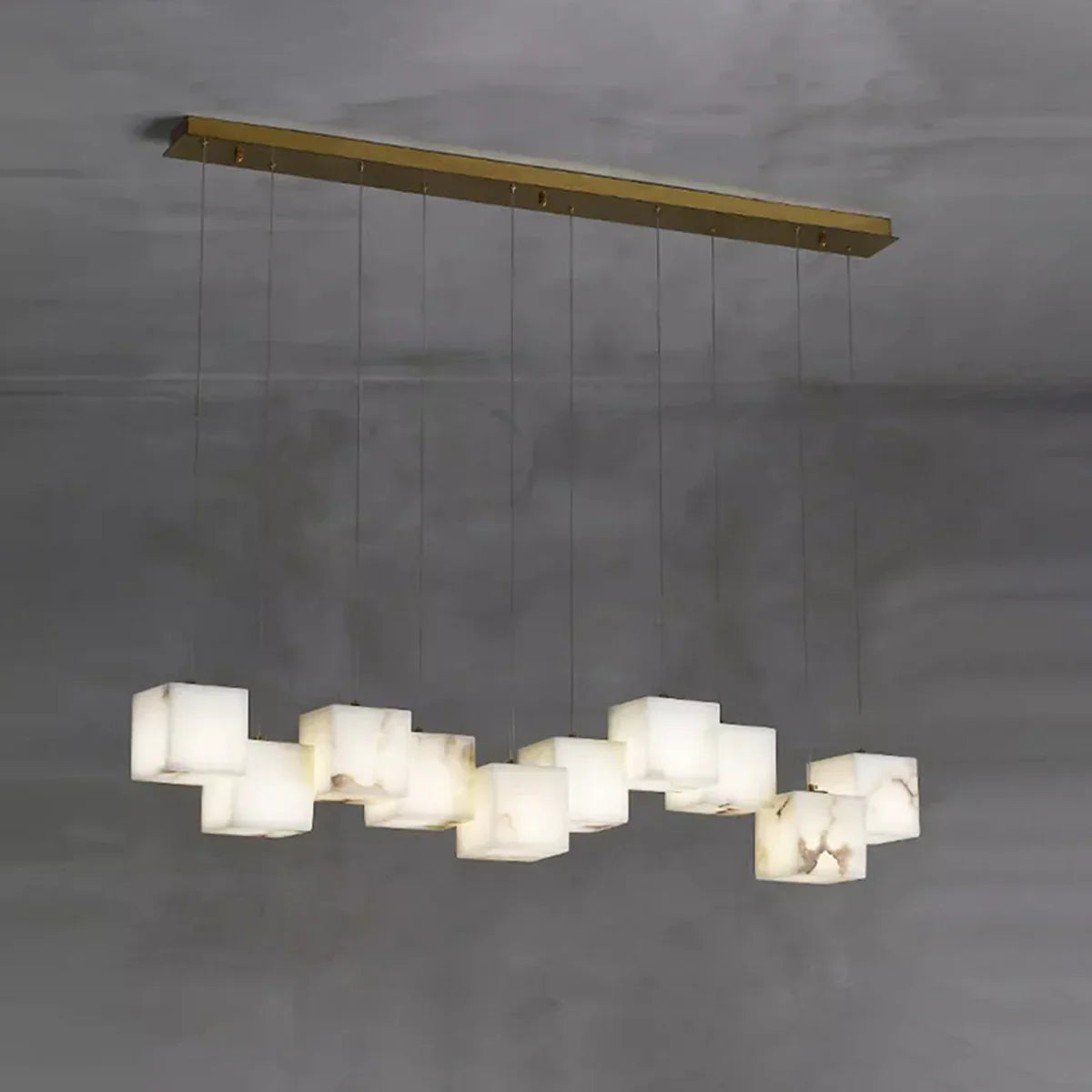 Alabaster Cubic Multi Head Chandelier