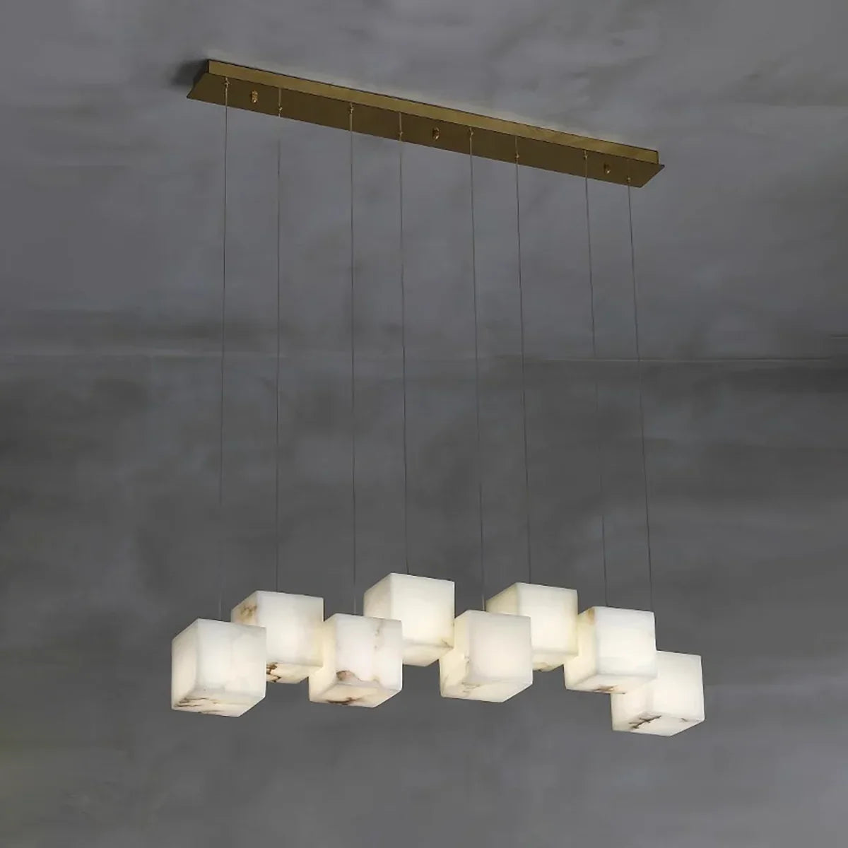Alabaster Cubic Multi Head Chandelier