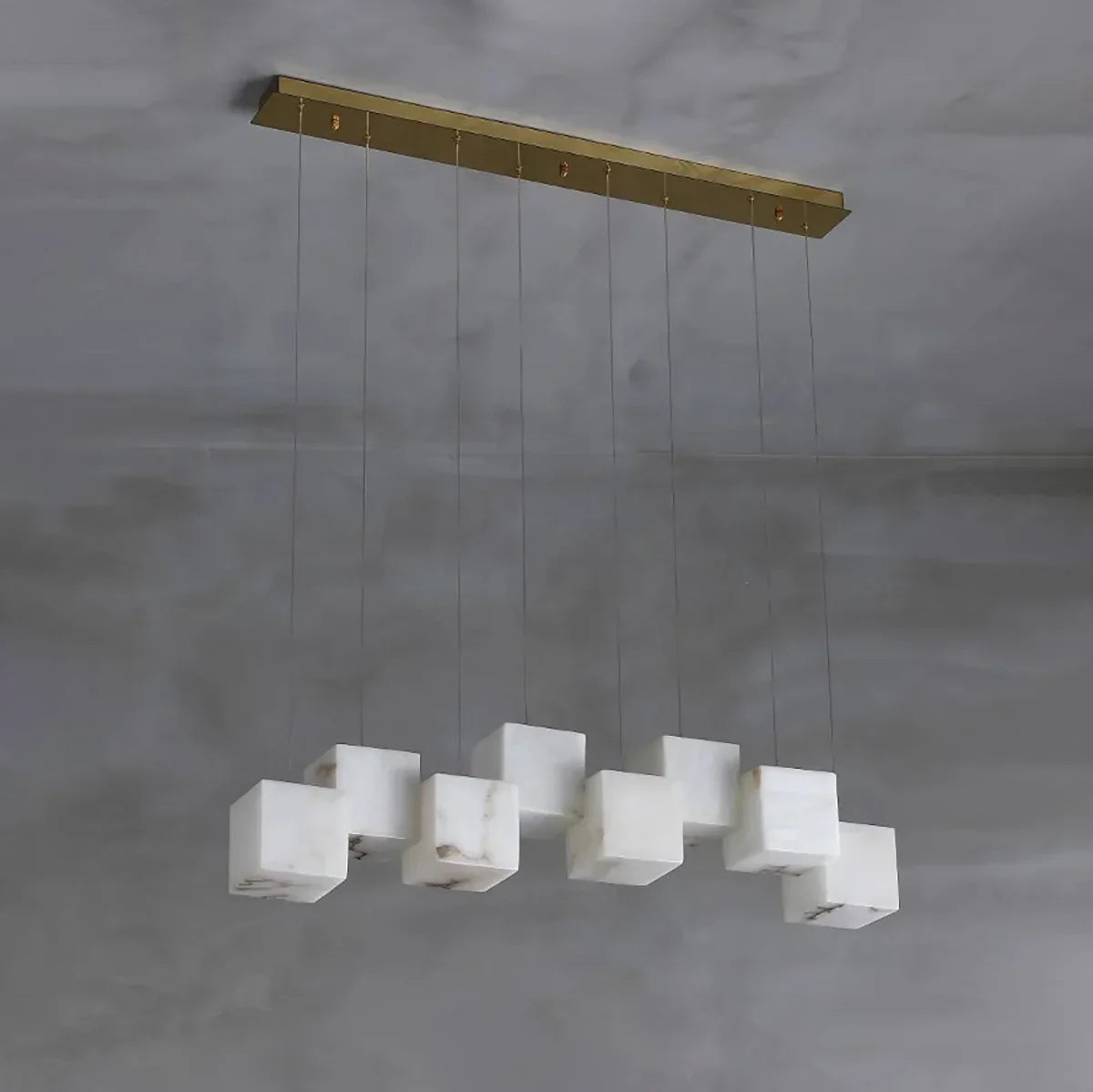 Alabaster Cubic Multi Head Chandelier