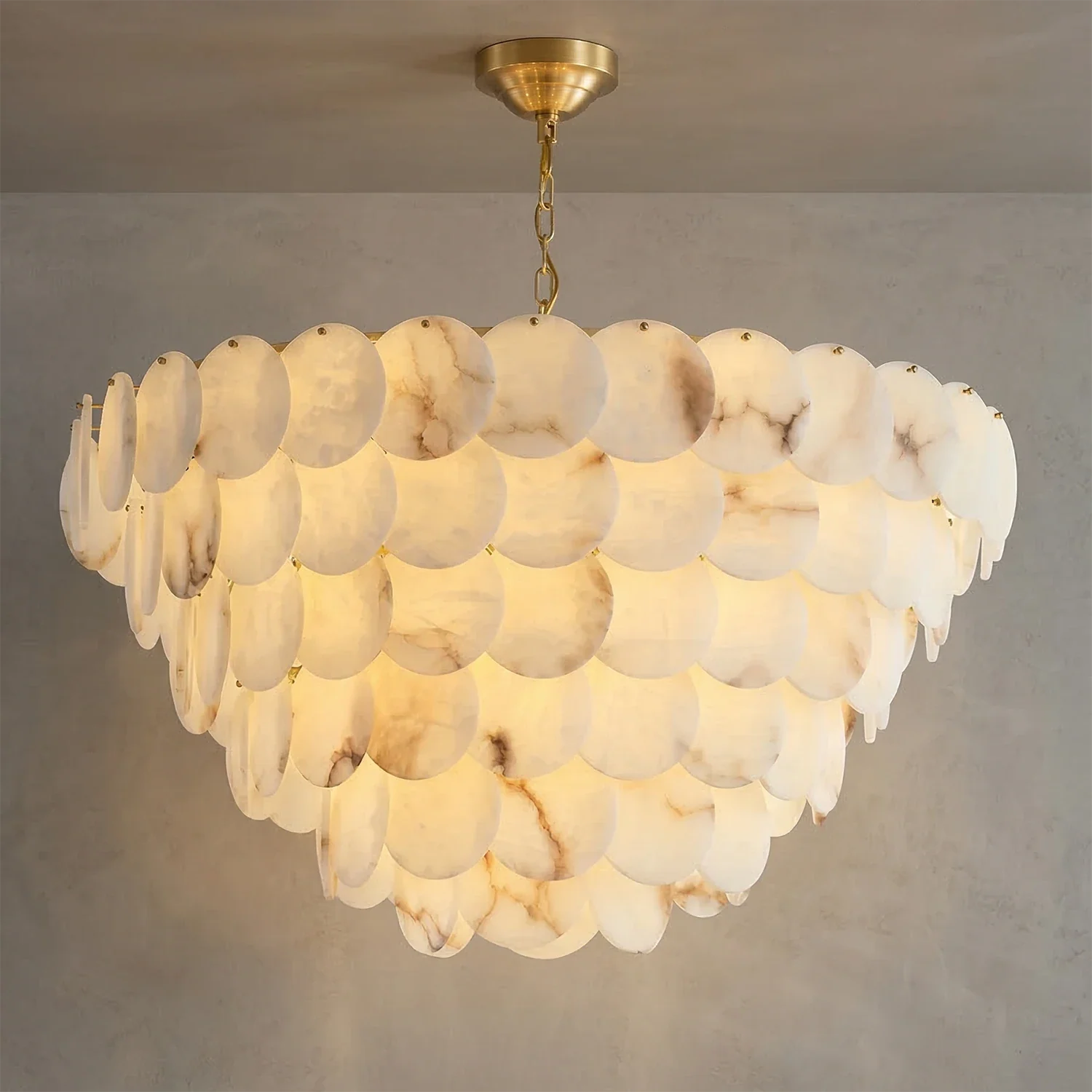 Alabaster Tiered Round Chandelier