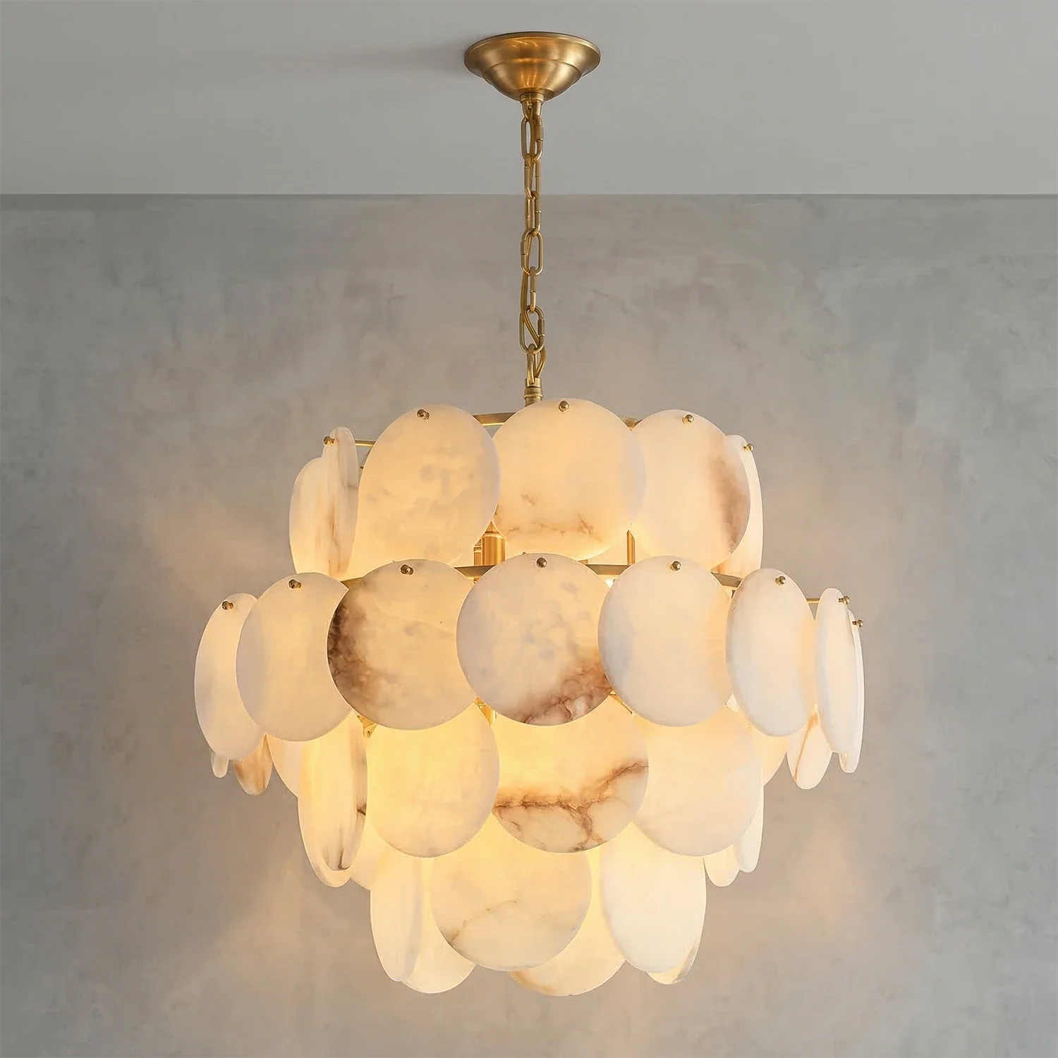 Alabaster Tiered Round Chandelier