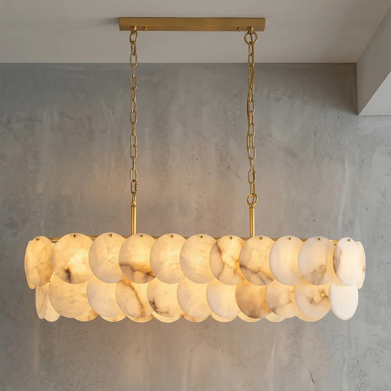 Alabaster Tiered Round Chandelier