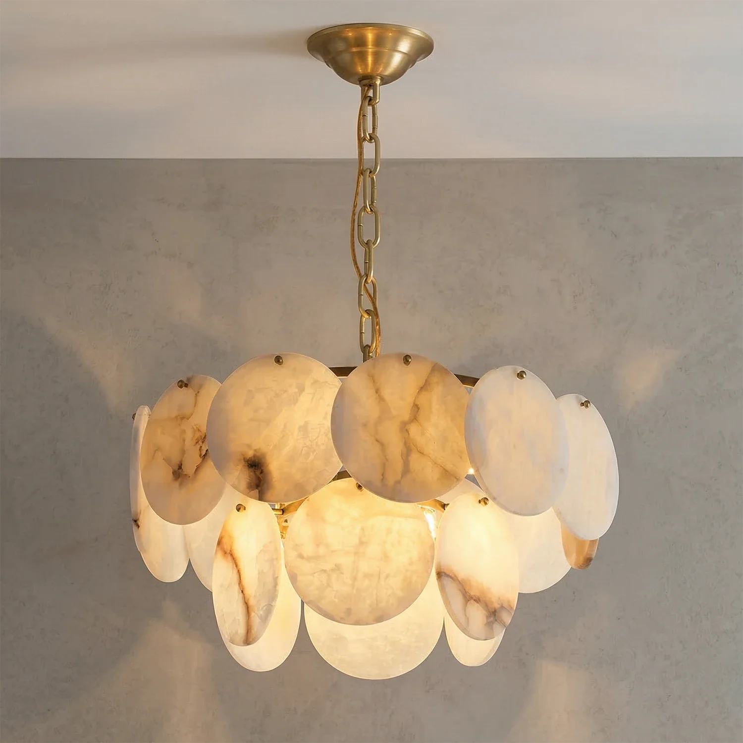 Alabaster Tiered Round Chandelier
