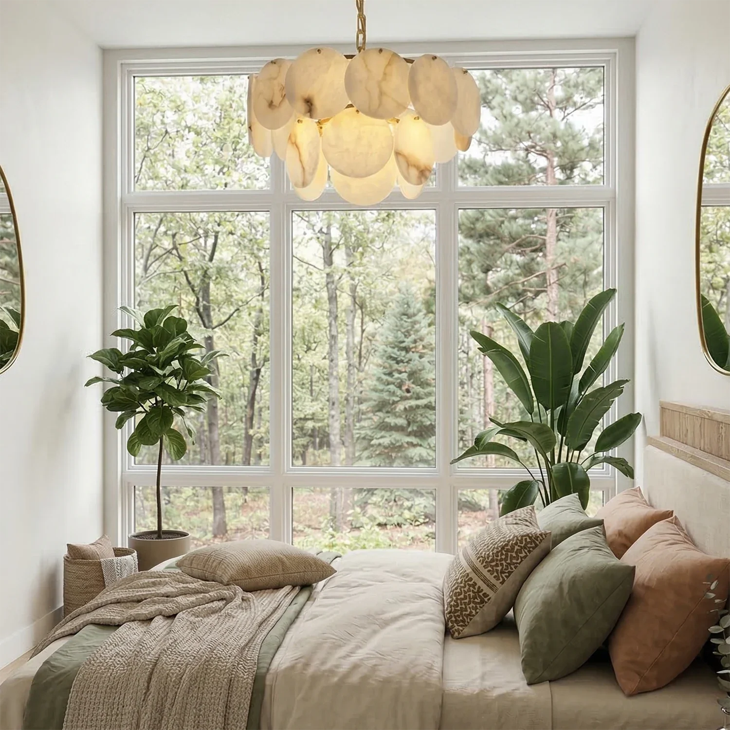 Alabaster Tiered Round Chandelier