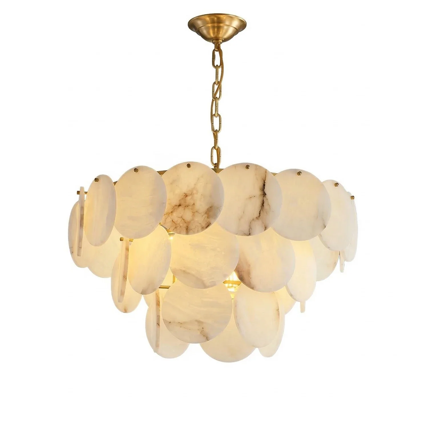 Alabaster Tiered Round Chandelier