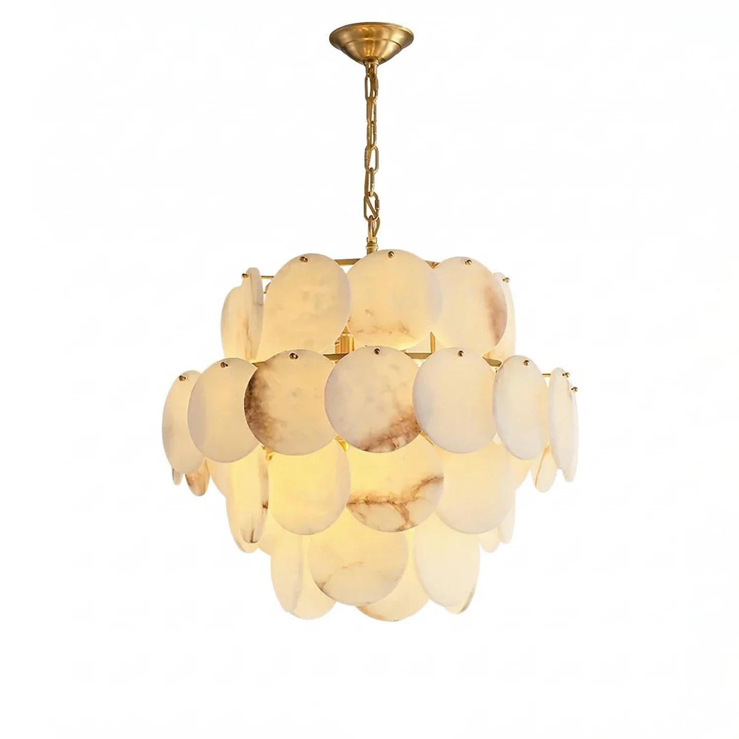 Alabaster Tiered Round Chandelier