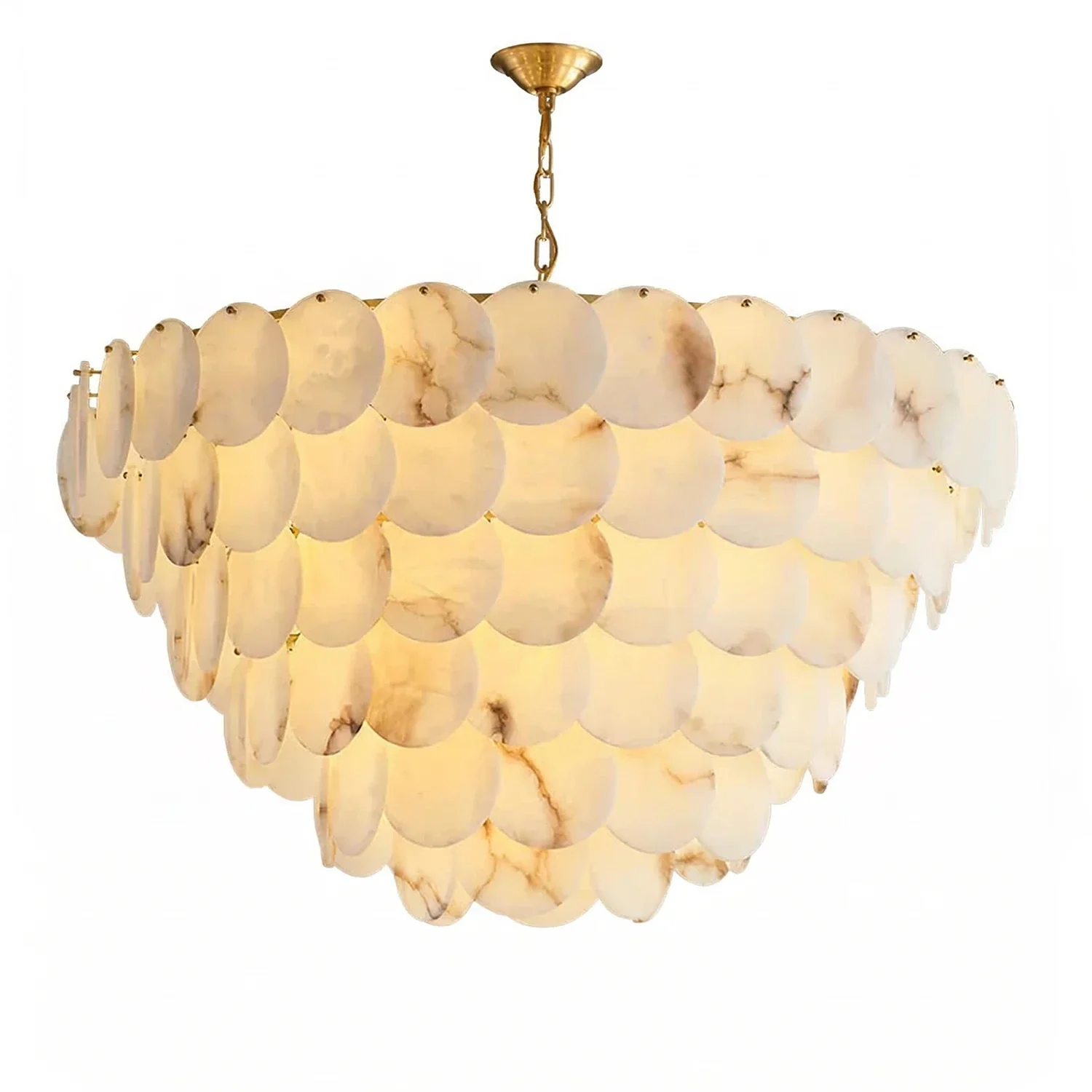 Alabaster Tiered Round Chandelier