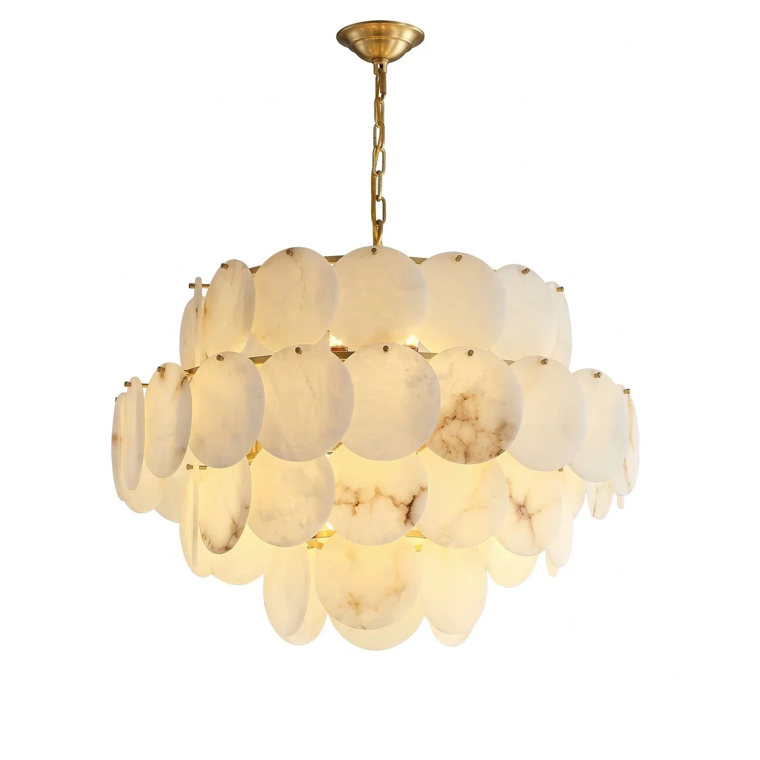 Alabaster Tiered Round Chandelier