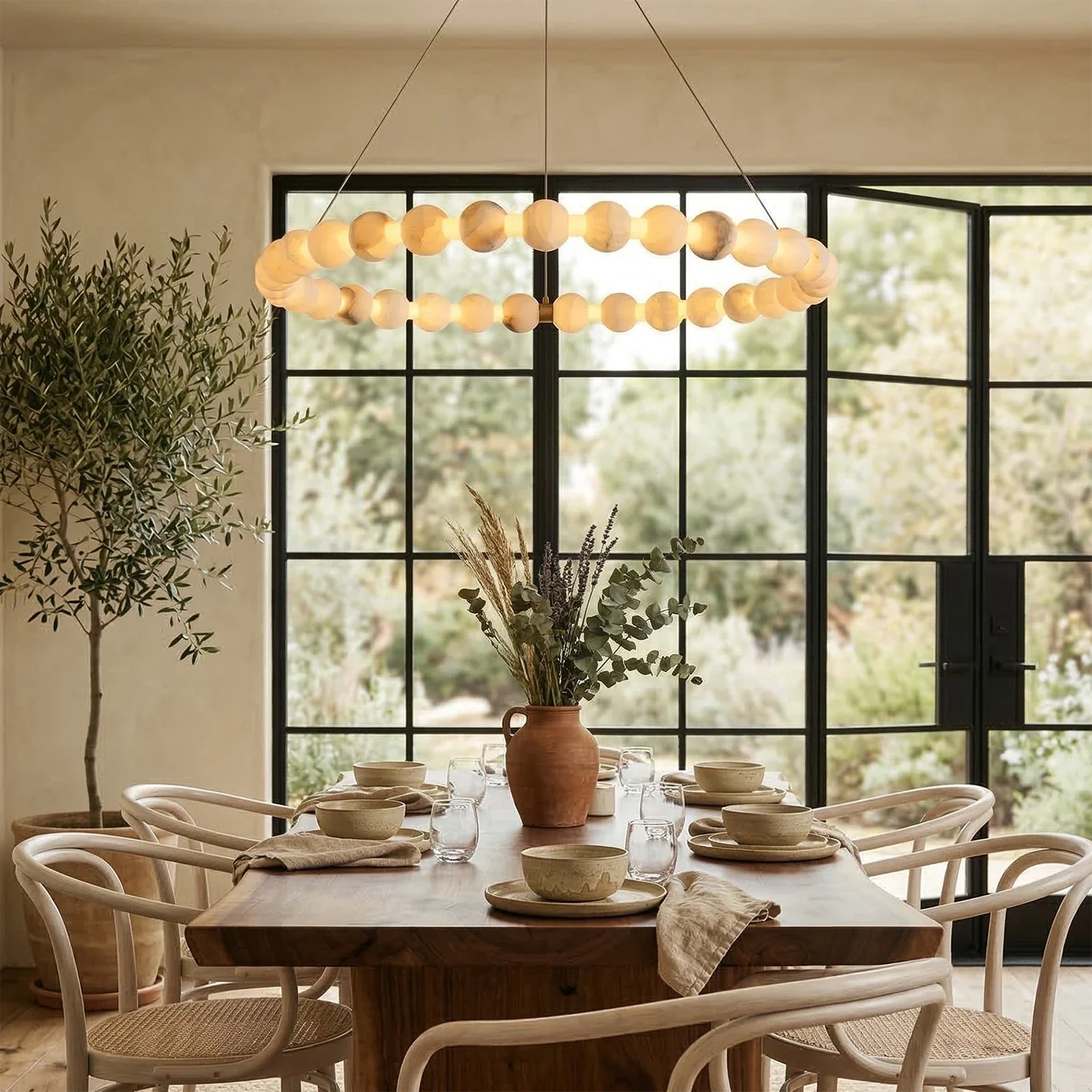 Aura Alabaster Orb Chandelier