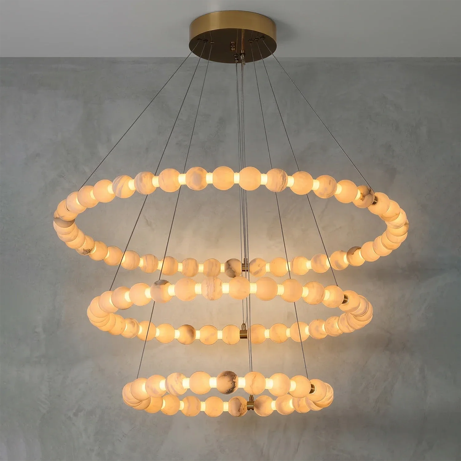 Aura Alabaster Orb Chandelier
